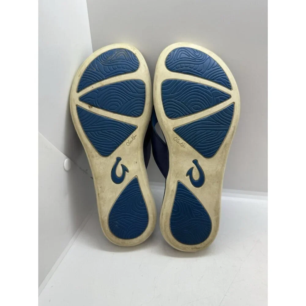 Olukai Niau Boys Blue Flip Flop Thong Sandals US Sz B 5 EUR 37 30144-5454 Shoes